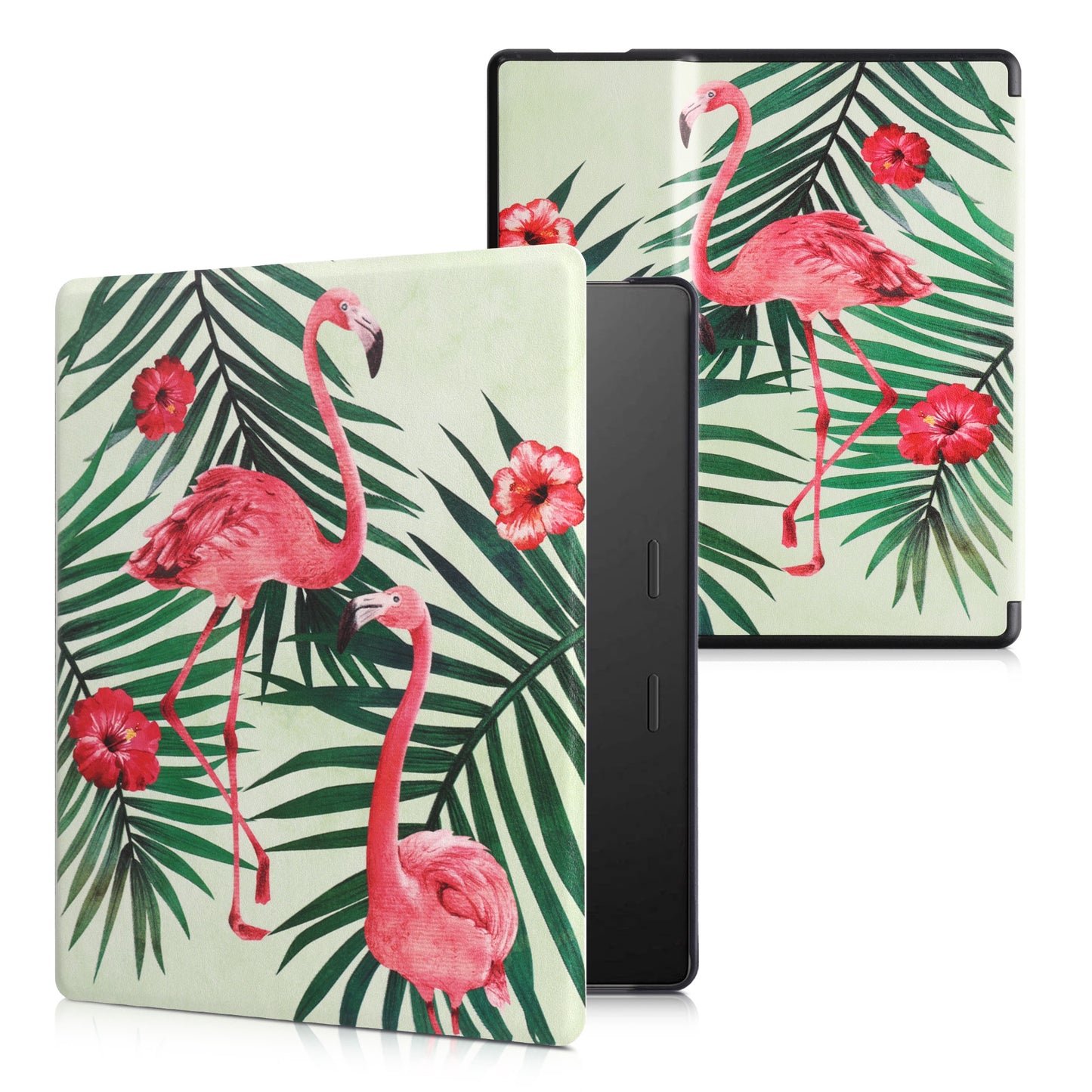 kwmobile Schutzhülle für Amazon Kindle Oasis 10. Generation Hülle - eReader Flip Case mit Auto Sleep Funktion - Galaxie Baum Wiese