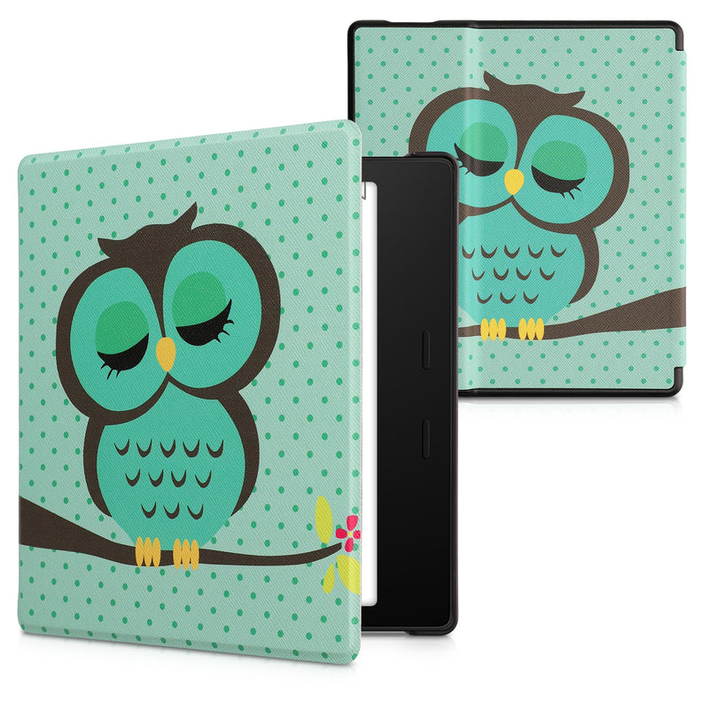 kwmobile Schutzhülle für Amazon Kindle Oasis 10. Generation Hülle - eReader Flip Case mit Auto Sleep Funktion - Galaxie Baum Wiese