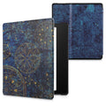 kwmobile Schutzhülle für Amazon Kindle Oasis 10. Generation Hülle - eReader Flip Case mit Auto Sleep Funktion - Galaxie Baum Wiese