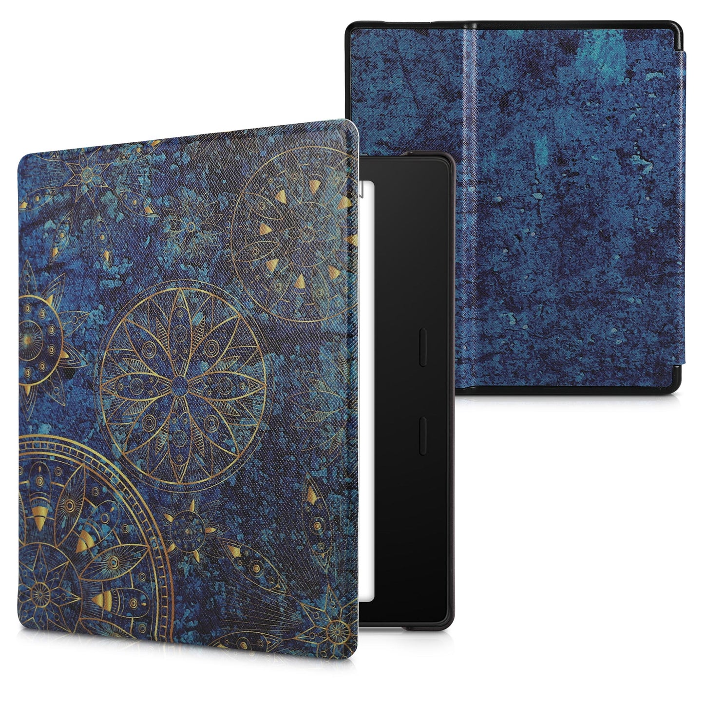 kwmobile Schutzhülle für Amazon Kindle Oasis 10. Generation Hülle - eReader Flip Case mit Auto Sleep Funktion - Galaxie Baum Wiese