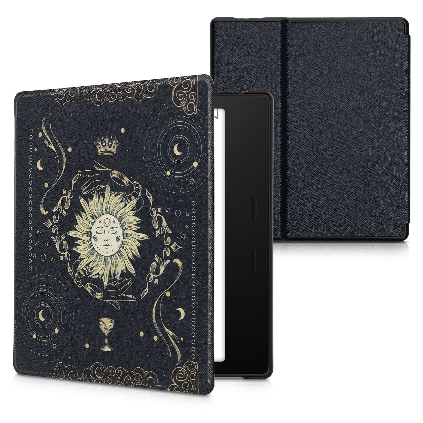 kwmobile Schutzhülle für Amazon Kindle Oasis 10. Generation Hülle - eReader Flip Case mit Auto Sleep Funktion - Galaxie Baum Wiese