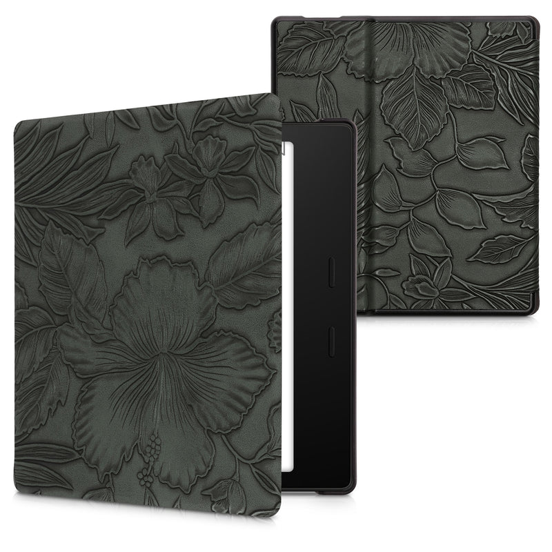 kwmobile Schutzhülle für Amazon Kindle Oasis 10. Generation Hülle - eReader Flip Case mit Auto Sleep Funktion - Galaxie Baum Wiese