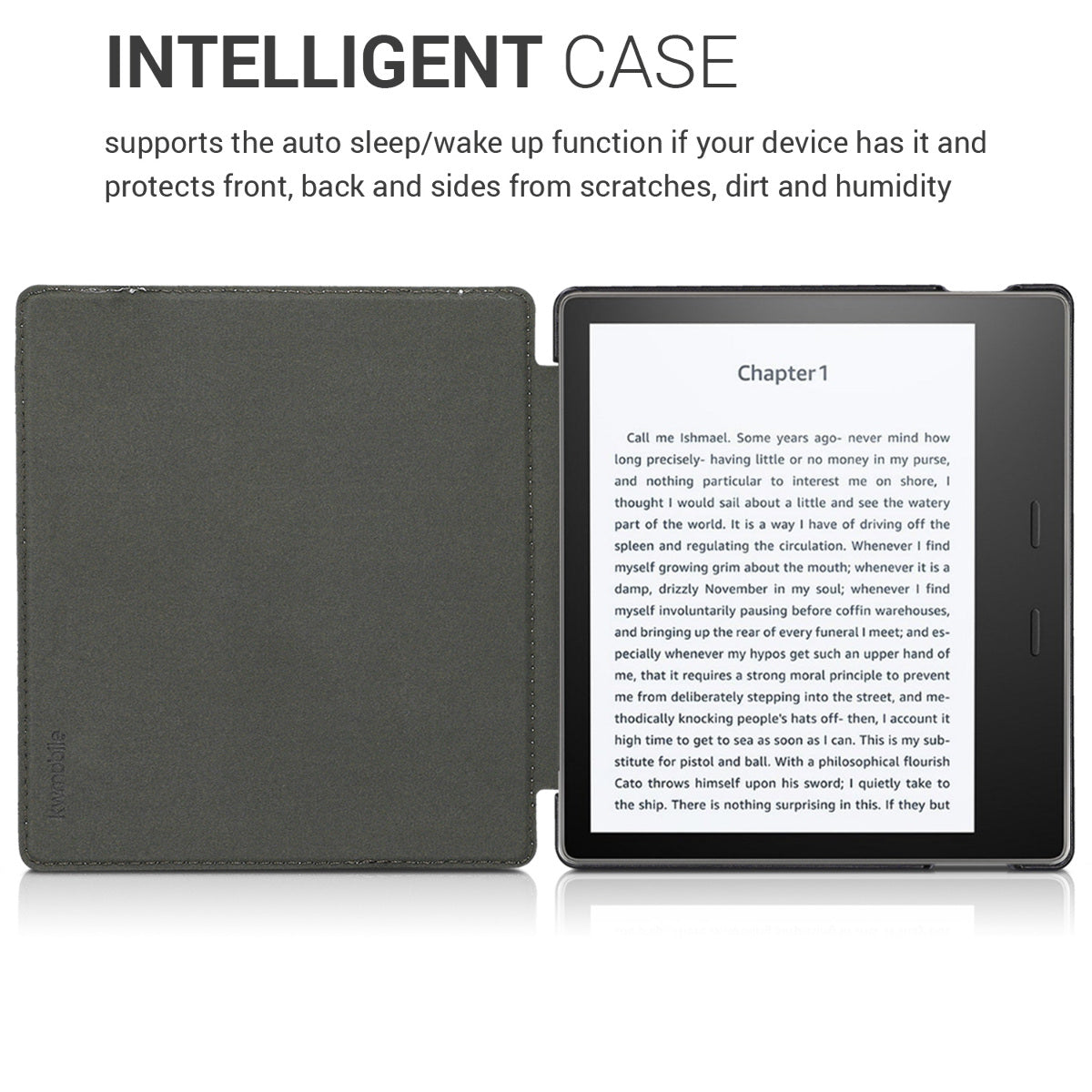 kwmobile Schutzhülle für Amazon Kindle Oasis 10. Generation Hülle - eReader Flip Case mit Auto Sleep Funktion - Galaxie Baum Wiese