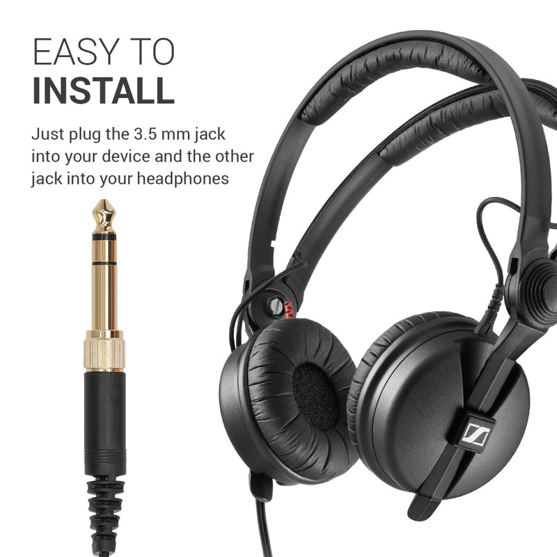 kwmobile Kopfhörerkabel kompatibel mit Sennheiser HD25 / HD560 / HD540 / HD480 / HD430 / HD414 / HD250 ohne Mikrofon und Tasten 3.5mm Klinke Kabel für Headphones 255 cm