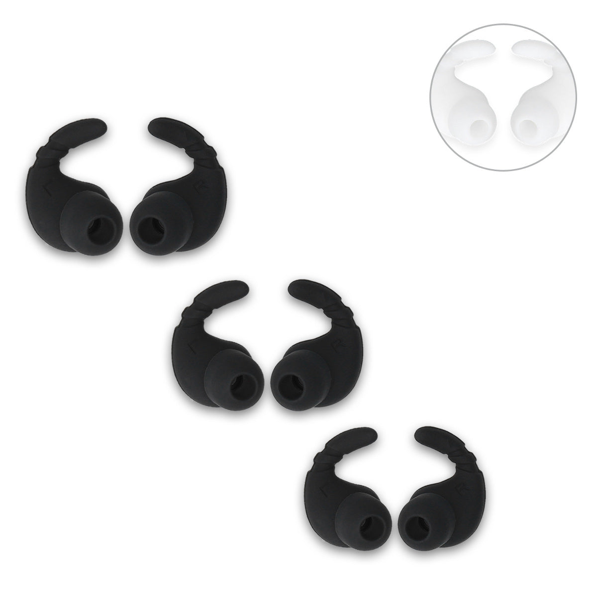 kwmobile Universal Kopfhörer Haken für In-Ear Headphones Set Ohrstöpsel Silikonhülle mit Haken