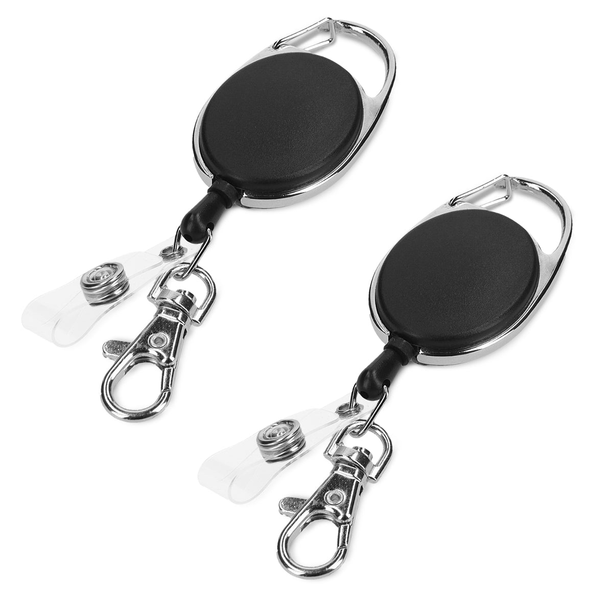 kwmobile Schlüssel Jojo mit Ausweis Clip - Schlüsselanhänger ausziehbar - Kartenhalter Karabiner Anhänger - Schlüsselband mit Karten Halter
