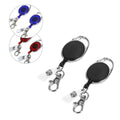 kwmobile 2x Schlüssel Jojo mit Ausweis Clip - Schlüsselanhänger ausziehbar - Kartenhalter Karabiner Anhänger - Schlüsselband mit Karten Halter Rot  