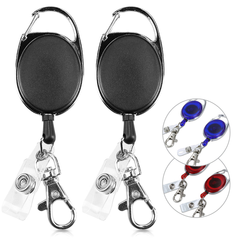 kwmobile Schlüssel Jojo mit Ausweis Clip - Schlüsselanhänger ausziehbar - Kartenhalter Karabiner Anhänger - Schlüsselband mit Karten Halter