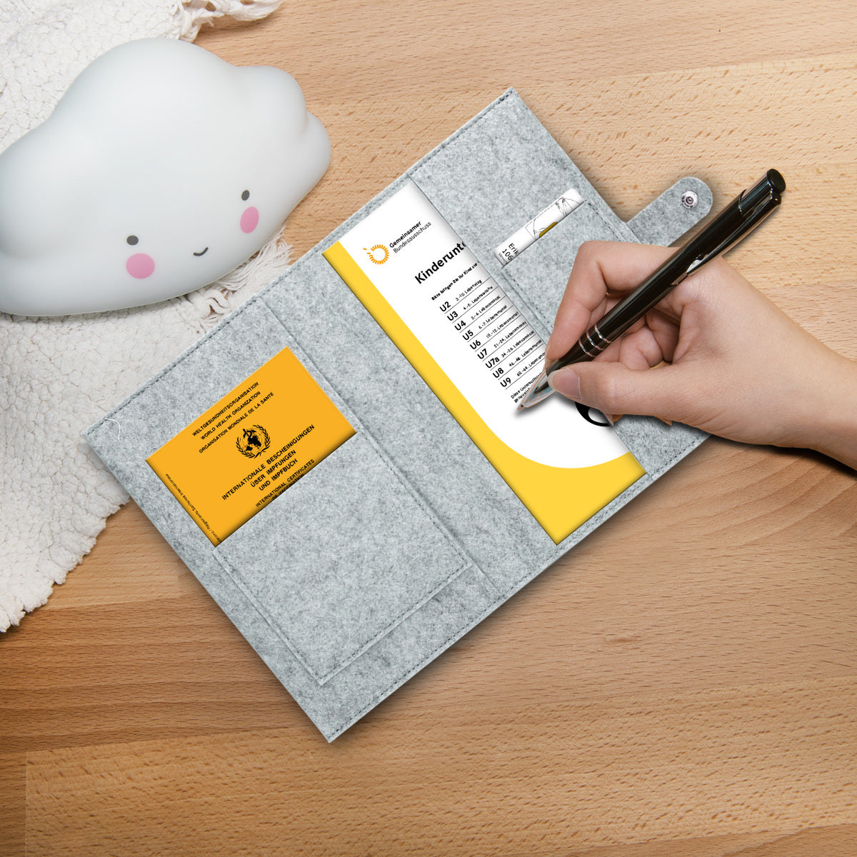 kwmobile Hülle für das deutsche Untersuchungsheft - U-Heft Hülle und Impfpass Hülle mit extra Fächern - Cover