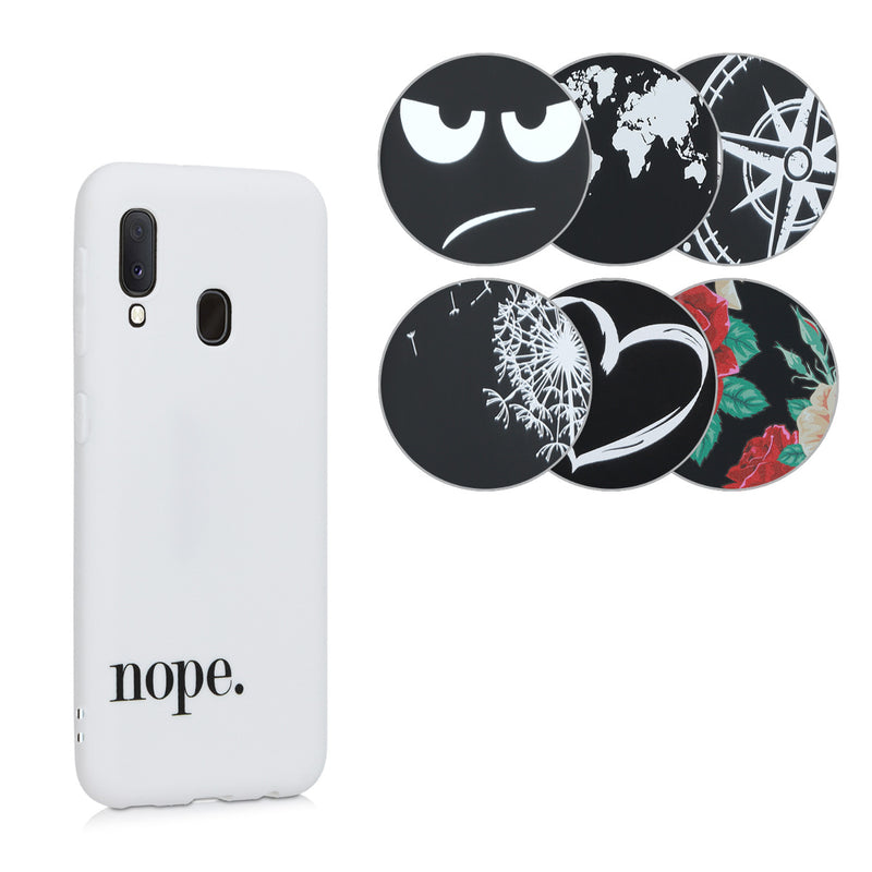 kwmobile Hülle kompatibel mit Samsung Galaxy A20e - Handyhülle Silikon Case - Don't touch my Phone Weiß Schwarz Weiß  [dsg03]