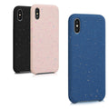 kwmobile Hülle kompatibel mit Apple iPhone X - TPU Silikon Handyhülle mit Kameraschutz - Handy Case Sprenkel Weiß Schwarz Weiß  [dsg02]