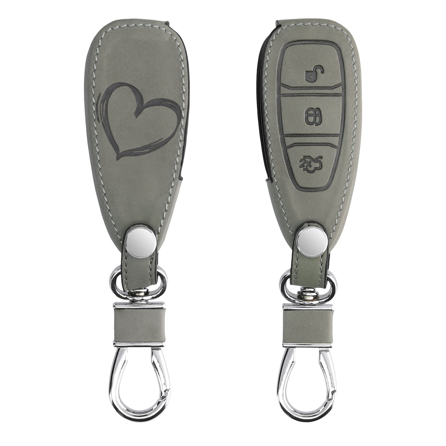 kwmobile Autoschlüssel Hülle kompatibel mit Ford 3-Tasten Autoschlüssel Keyless Go - Kunstleder Schutzhülle Cover
