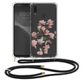 kwmobile Necklace Case kompatibel mit Huawei P Smart (2019) Hülle Silikon Cover mit Handykette Transparent Magnolien