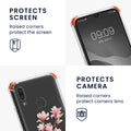kwmobile Necklace Case kompatibel mit Huawei P Smart (2019) Hülle Silikon Cover mit Handykette Transparent Magnolien