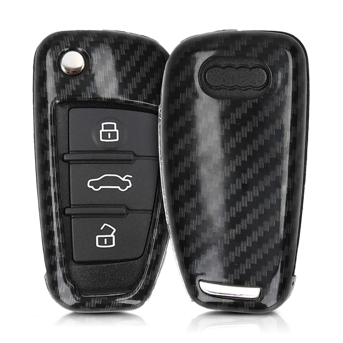 kwmobile Autoschlüssel Hülle kompatibel mit Audi 3-Tasten Klappschlüssel Hardcover Schutzhülle Schlüsselhülle Cover