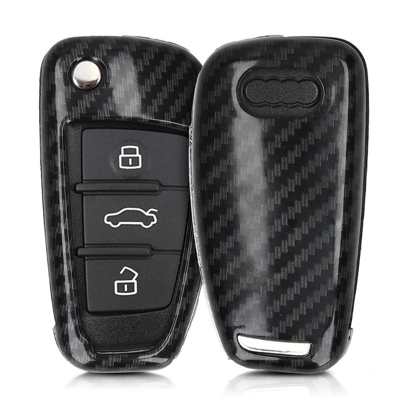 kwmobile Autoschlüssel Hülle kompatibel mit Audi 3-Tasten Klappschlüssel Hardcover Schutzhülle Schlüsselhülle Cover