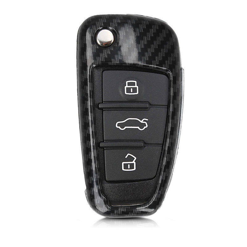 kwmobile Autoschlüssel Hülle kompatibel mit Audi 3-Tasten Klappschlüssel Hardcover Schutzhülle Schlüsselhülle Cover