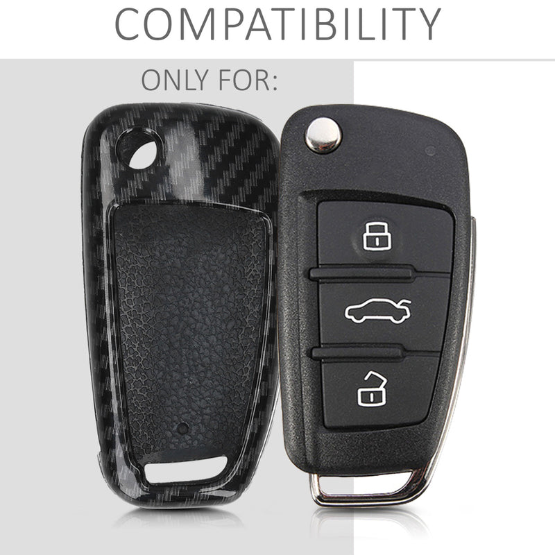 kwmobile Autoschlüssel Hülle kompatibel mit Audi 3-Tasten Klappschlüssel Hardcover Schutzhülle Schlüsselhülle Cover