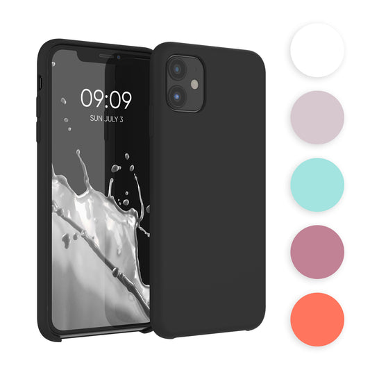 kwmobile Hülle kompatibel mit Apple iPhone 11 Hülle - Silikon Handy Case - Handyhülle weiche Oberfläche - kabelloses Laden - Mango Mango  