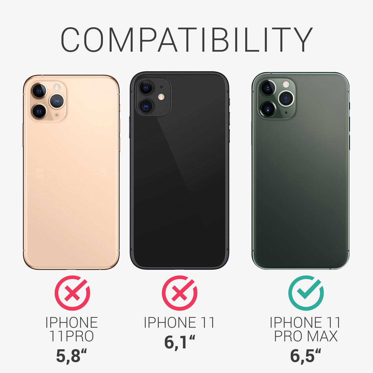 kwmobile Handyhülle für Apple iPhone 11 Pro Max Hülle Case Silikon Kabelloses Laden Schutzhülle Cover
