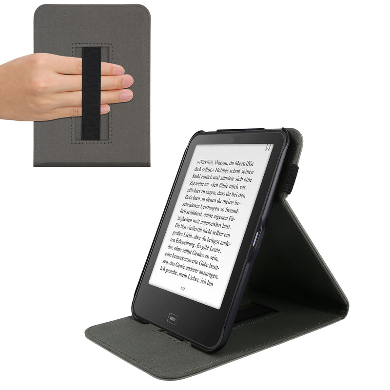 kwmobile Hülle kompatibel mit Tolino Vision 1 / 2 / 3 / 4 HD - Schlaufe Ständer - e-Reader Schutzhülle