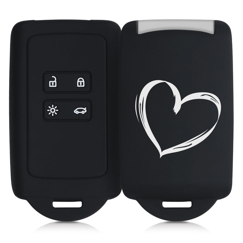 kwmobile Autoschlüssel Hülle kompatibel mit Renault 4-Tasten Smartkey Autoschlüssel (nur Keyless Go) Schutzhülle Cover