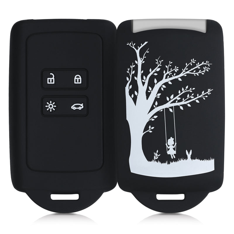 kwmobile Autoschlüssel Hülle kompatibel mit Renault 4-Tasten Smartkey Autoschlüssel (nur Keyless Go) Schutzhülle Cover