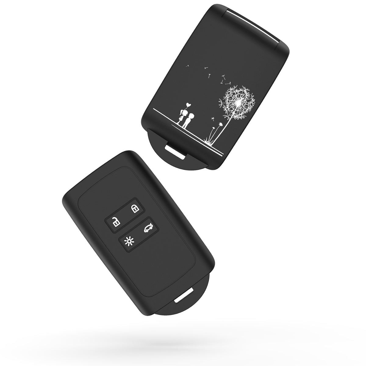 kwmobile Autoschlüssel Hülle kompatibel mit Renault 4-Tasten Smartkey Autoschlüssel (nur Keyless Go) Schutzhülle Cover
