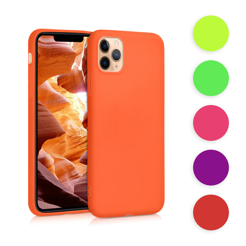 kwmobile Hülle kompatibel mit Apple iPhone 11 Pro Max Hülle - weiches TPU Silikon Case - Cover geeignet für kabelloses Laden - Neon Gelb Neon Gelb  