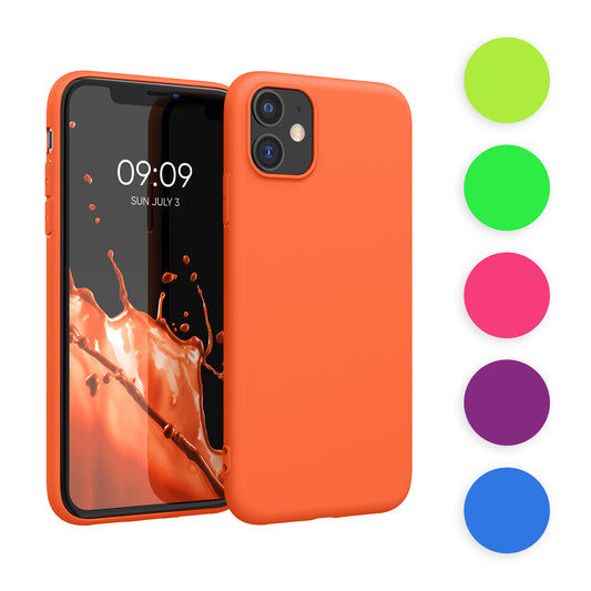 kwmobile Hülle kompatibel mit Apple iPhone 11 Hülle - weiches TPU Silikon Case - Cover geeignet für kabelloses Laden - Neon Pink Neon Pink  