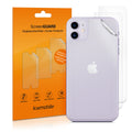 kwmobile 3x Schutzfolie Rückseite kompatibel mit Apple iPhone 11 - Folie Backcover Smartphone - Handyfolie transparent Transparent  