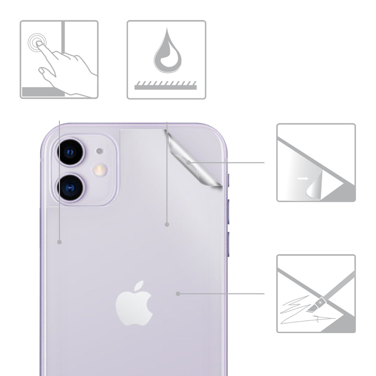 Schutzfolie Rückseite kompatibel mit Apple iPhone 11