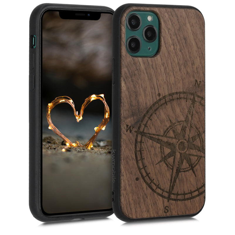 kwmobile Hülle kompatibel mit Apple iPhone 11 Pro Handy Cover TPU Handyhülle Kompass Vintage