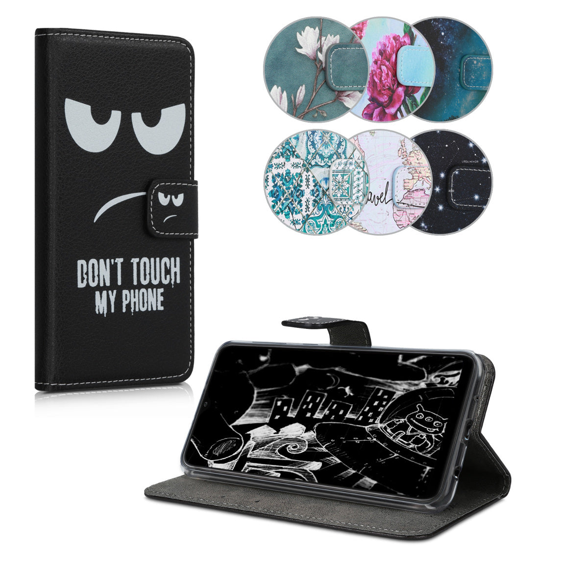 kwmobile Wallet Case kompatibel mit Samsung Galaxy A10 Hülle - Cover mit Ständer und Kartenfächern
