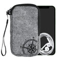 kwmobile Handytasche für Smartphones - Handy Filztasche - 16,5 x 8,9 cm Innenmaße