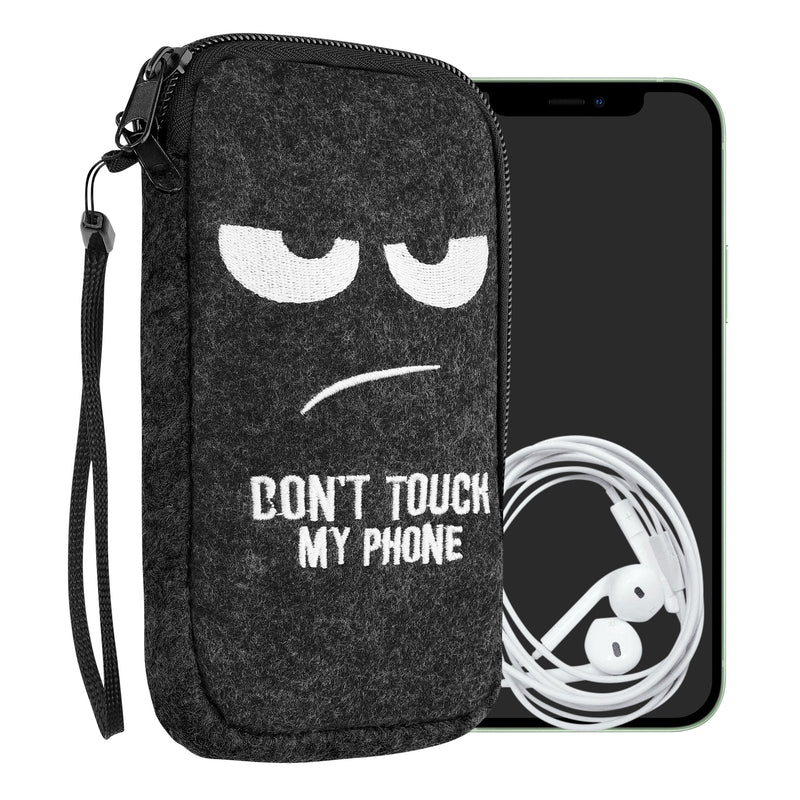 kwmobile Handytasche für Smartphones - Handy Filztasche - 16,5 x 8,9 cm Innenmaße