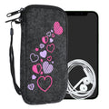 kwmobile Handytasche für Smartphones - Handy Filztasche - 16,5 x 8,9 cm Innenmaße