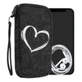 kwmobile Handytasche für Smartphones - Handy Filztasche - 16,5 x 8,9 cm Innenmaße