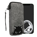 kwmobile Handytasche für Smartphones - Handy Filztasche - 16,5 x 8,9 cm Innenmaße