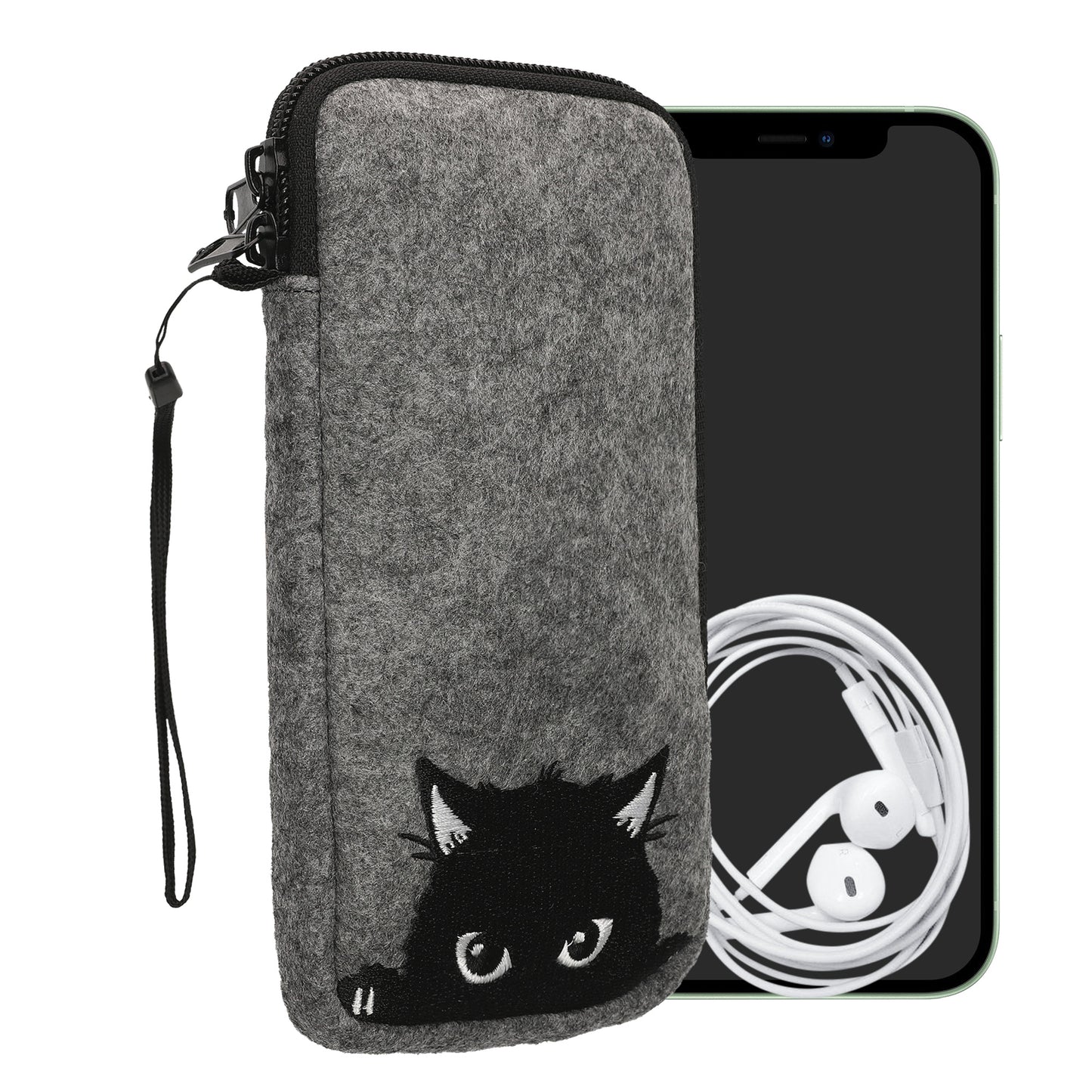kwmobile Handytasche für Smartphones - Handy Filztasche - 16,5 x 8,9 cm Innenmaße