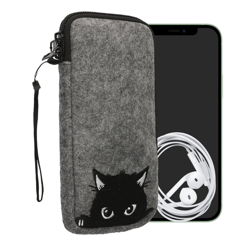 kwmobile Handytasche für Smartphones - Handy Filztasche - 16,5 x 8,9 cm Innenmaße
