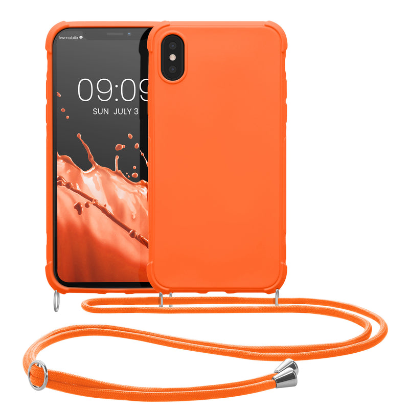 kwmobile Necklace Case kompatibel mit Apple iPhone X Hülle - Cover mit Kordel zum Umhängen - Silikon Schutzhülle