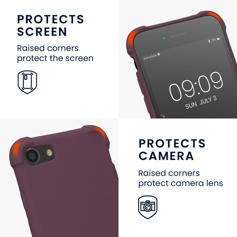 kwmobile Necklace Case kompatibel mit Apple iPhone SE (2022) / iPhone SE (2020) / iPhone 8 / iPhone 7 Hülle - Cover mit Kordel zum Umhängen - Silikon Schutzhülle