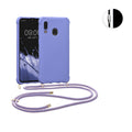kwmobile Necklace Case kompatibel mit Samsung Galaxy A40 Hülle - Cover mit Kordel zum Umhängen - Silikon Schutzhülle Lavendel Lavendel  