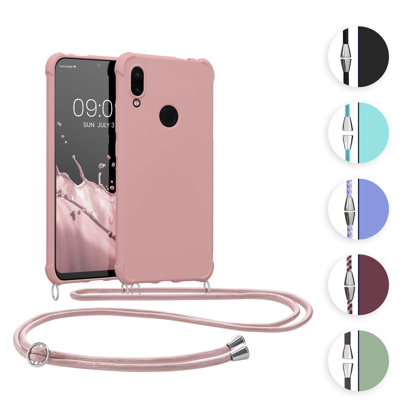 kwmobile Necklace Case kompatibel mit Xiaomi Redmi Note 7 / Note 7 Pro Hülle - Cover mit Kordel zum Umhängen - Silikon Schutzhülle Lavendel Lavendel  