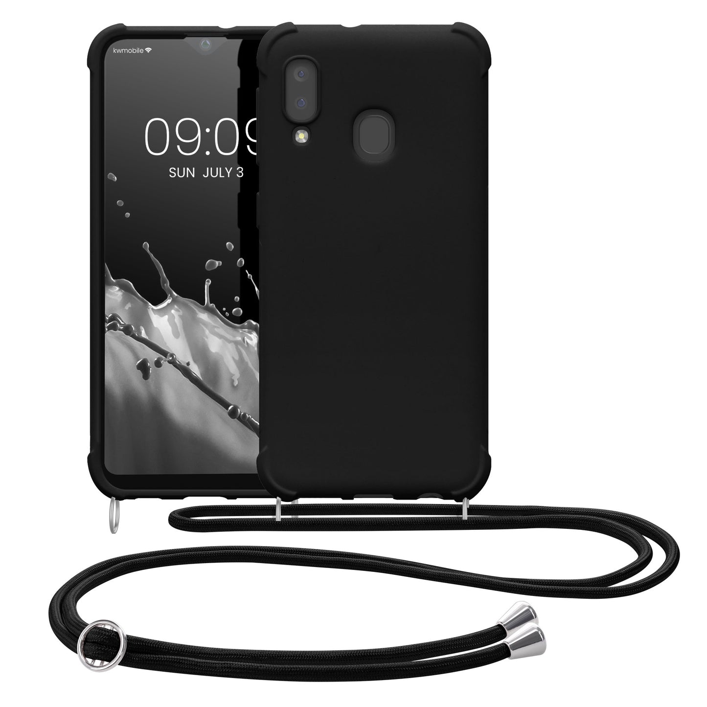 kwmobile Necklace Case kompatibel mit Samsung Galaxy A20e Hülle Cover mit Kordel zum Umhängen Silikon Schutzhülle