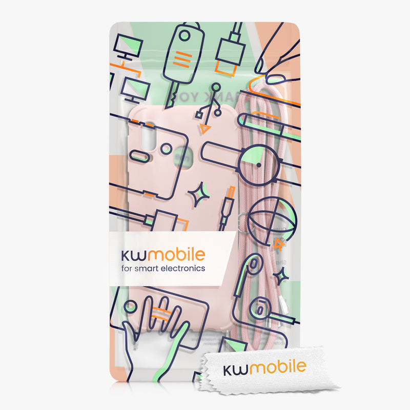 kwmobile Necklace Case kompatibel mit Samsung Galaxy A20e Hülle Cover mit Kordel zum Umhängen Silikon Schutzhülle
