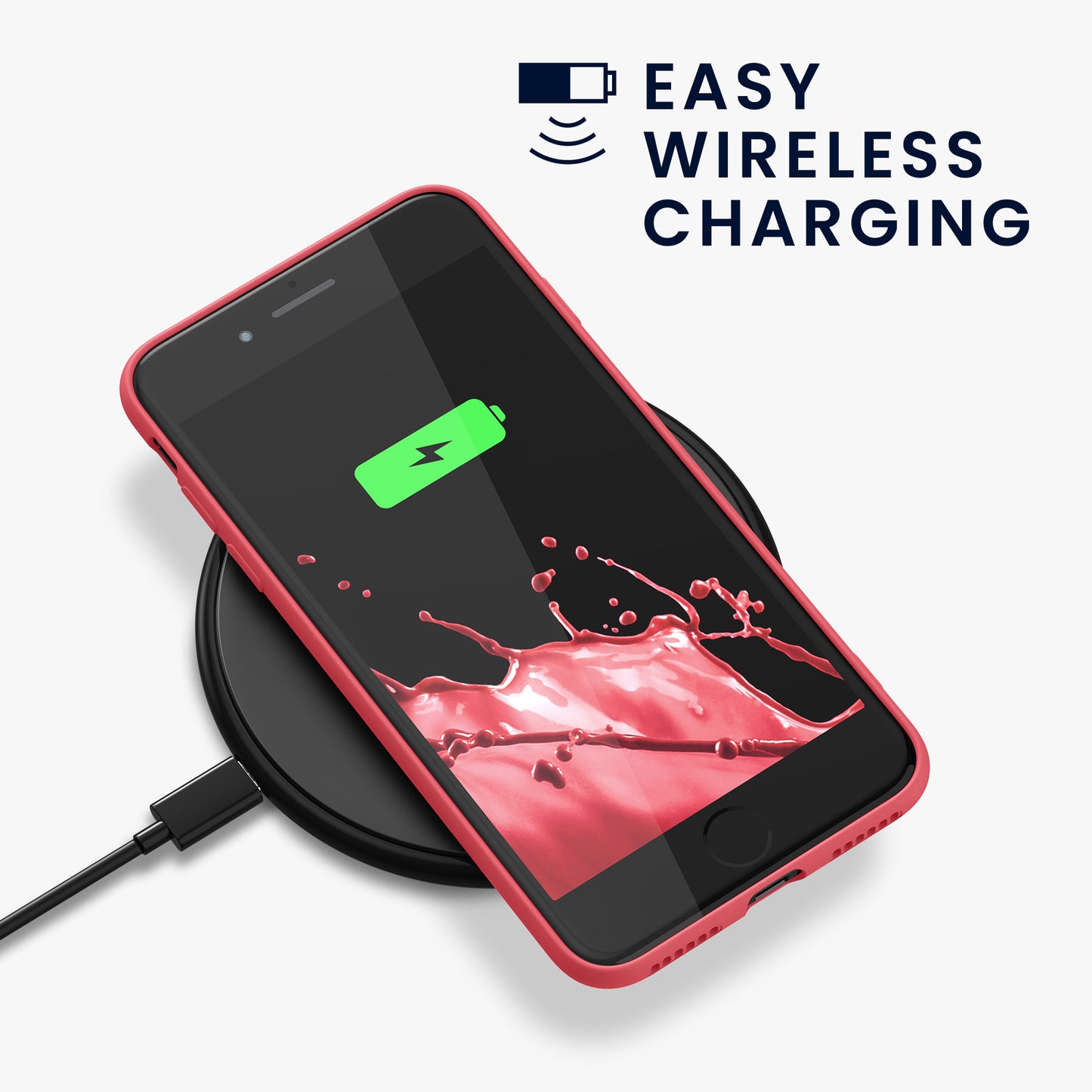 kwmobile Handyhülle für iPhone SE 2022 Hülle / iPhone SE 2020 / iPhone 8 / iPhone 7, für iPhone SE Hülle - Schutzhülle für kabelloses Laden - Case