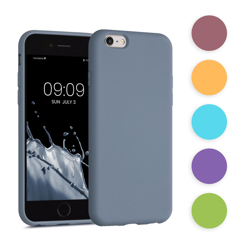 kwmobile Hülle kompatibel mit Apple iPhone 6 / 6S - gummierte Silikon Handyhülle - Schutzhülle für kabelloses Laden - Case