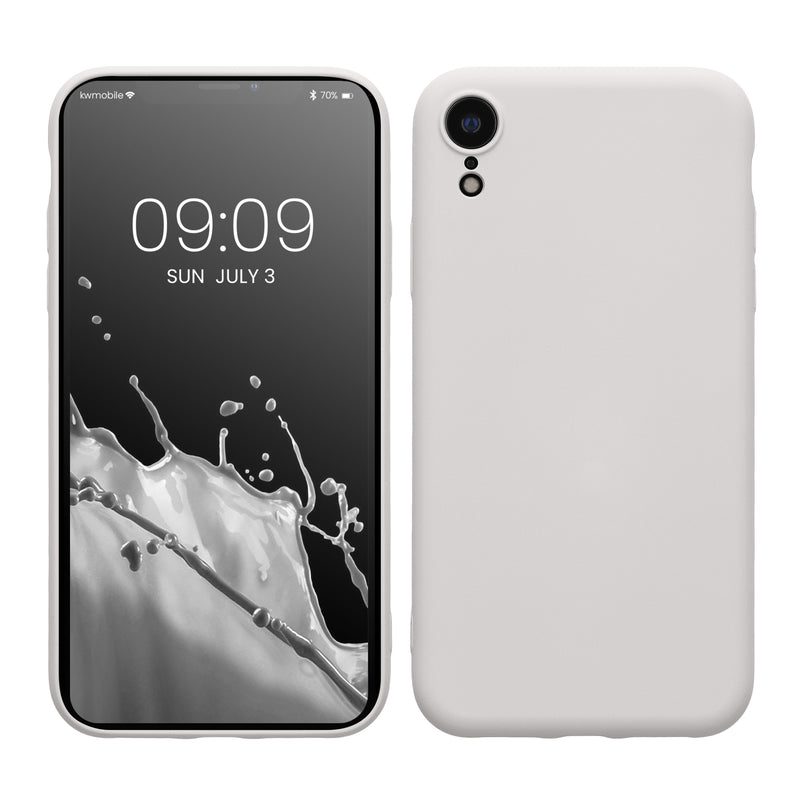 kwmobile Hülle kompatibel mit Apple iPhone XR Hülle - gummierte Silikon Handyhülle - Schutzhülle für kabelloses Laden - Case